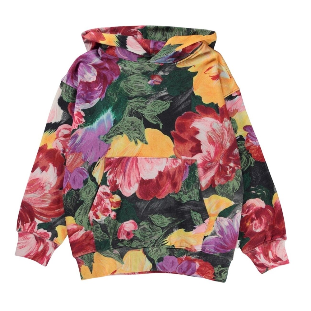 Molo Floral Hoodie in Green, Red, Yellow, Purple
